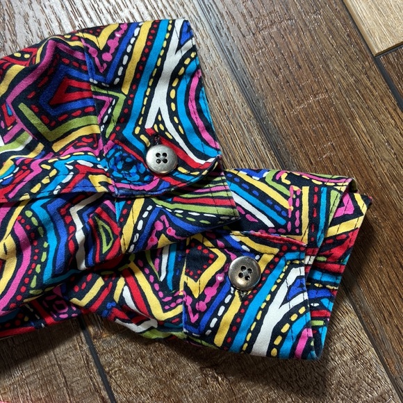 Chico’s Multi Color Zipper Jacket Chicos Size 2 Large 12 - Picture 8 of 13